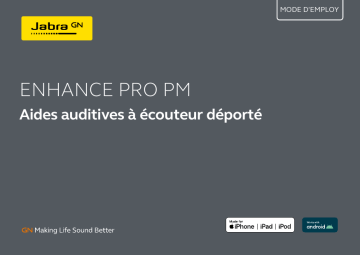 Enhance Pro PM Receiver-in-Ear 61 | Enhance Pro PM Receiver-in-Ear 62 | Enhance Pro PM Receiver-in-Ear 61 Rechargeable | Jabra Enhance Pro PM Mode d'emploi | Fixfr