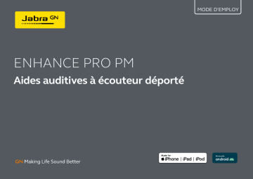 Enhance Pro PM Receiver-in-Ear 61 | Enhance Pro PM Receiver-in-Ear 62 | Enhance Pro PM Receiver-in-Ear 61 Rechargeable | Jabra Enhance Pro PM Mode d'emploi | Fixfr