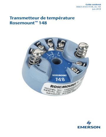 Rosemount 148 Transmetteur de température Mode d'emploi | Fixfr