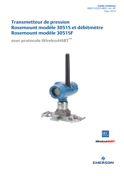 Rosemount 3051S Transmetteur de pression et débitmètre 3051SF avec protocole WirelessHART Mode d'emploi