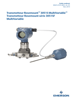 Rosemount 3051S Transmetteur MultiVariable et Transmetteur série 3051SF MultiVariable Mode d'emploi