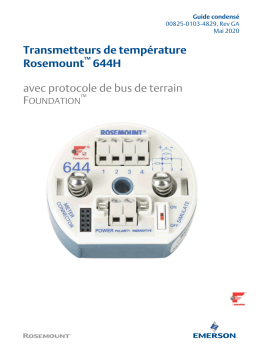 Rosemount 644H Transmetteurs de température avec bus de terrain Fieldbus FOUNDATION Mode d'emploi