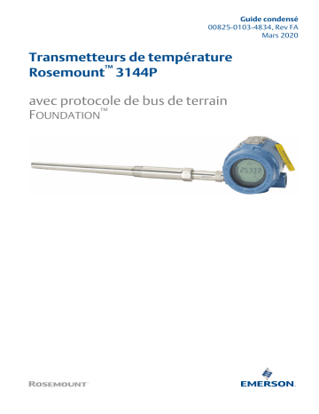 Rosemount 3144P Transmetteurs de température avec bus de terrain FOUNDATION Protocole Fieldbus Mode d'emploi | Fixfr
