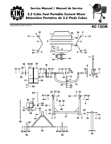 King Canada KC-15CM 3.5 CU.FT. PORTABLE CEMENT MIXER Manuel utilisateur | Fixfr