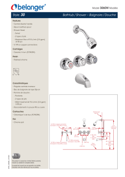 Keeney 3060W Belanger Polished Chrome 3-Handle Shower Faucet Manuel utilisateur