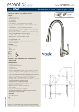 Keeney NEX76CBN Nexo Brushed Nickel 1-Handle Deck-Mount Pull-Down Touchless Kitchen Faucet Manuel utilisateur