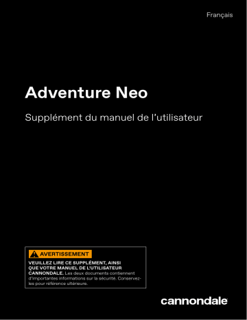 Cannondale Adventure Neo Manuel du propriétaire | Fixfr