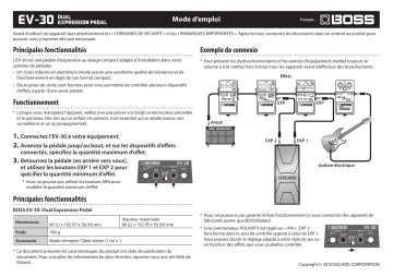 Boss EV-30 Dual Expression Pedal Manuel du propriétaire | Fixfr