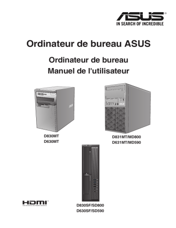 D830SF | D830MT | D631MT | D630SF | Asus D831MT Desktop Manuel utilisateur | Fixfr