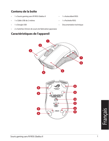 Asus ROG Gladius II Aura Sync accessory Manuel utilisateur | Fixfr
