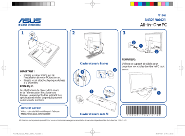 A6421 | Asus A4321 All-in-One PC Guide d'installation | Fixfr