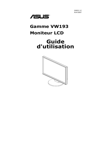 Asus VW193DE Monitor Mode d'emploi | Fixfr