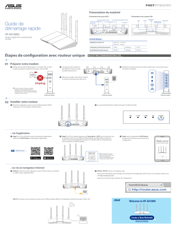 Asus RT-AX1800S 4G LTE / 3G Router Guide de démarrage rapide | Fixfr