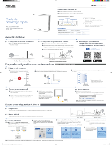 Asus ZenWiFi XD6 4G LTE / 3G Router Guide de démarrage rapide | Fixfr