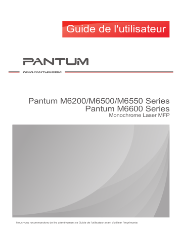 Pantum M6500Series Mode d'emploi | Fixfr