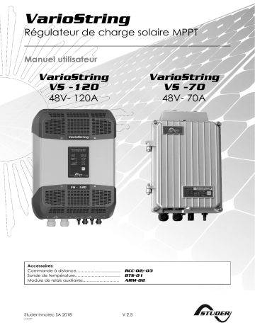 STUDER VarioString series Manuel utilisateur | Fixfr