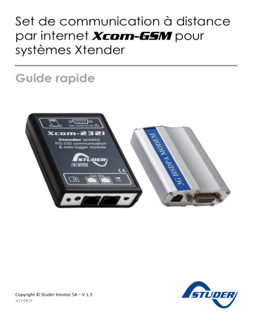 STUDER Xcom-GSM Manuel utilisateur | Fixfr