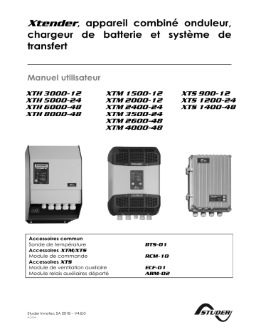 STUDER Xtender series Manuel utilisateur | Fixfr