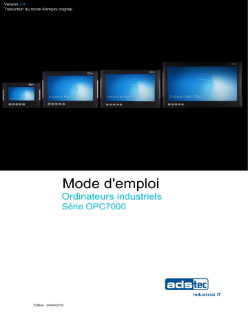 ADS-tec OPC7000 Serie Industrial PC Manuel utilisateur | Fixfr