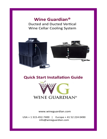 Wine Guardian WG40, WG75, WG100, WG175 Ducted & Ducted Vertical Guide d'installation | Fixfr