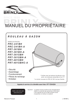 Brinly PRT-361SBH 42 Gallon Tow-Behind Poly Roller Manuel du propriétaire