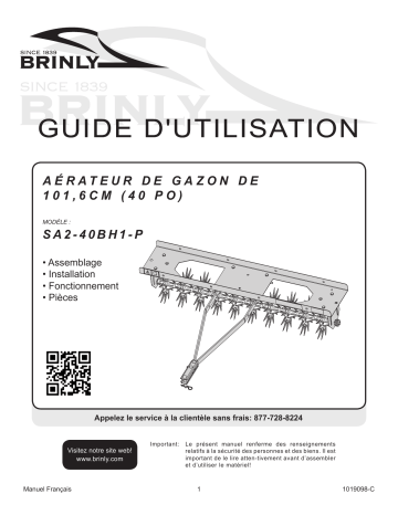 Brinly SA2-40BH-P 40″ Tow-Behind Spike Aerator Manuel du propriétaire | Fixfr