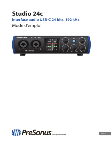 PRESONUS Studio 24c 2x2, 192 kHz, USB-C®-compatible Audio Interface Manuel du propriétaire | Fixfr