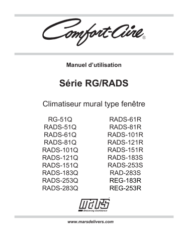 RADS-253S | RADS-151Q | RADS-51Q | RADS-183S | RADS-253Q | RAD-283S | RADS-101R | RADS-81R | RAD-283Q | RADS-101Q | RADS-183Q | RADS-81Q | RAD-283M | RADS-61Q | RADS-121Q | RADS-151R | RADS-121R | RG-51Q | Century RADS-61R WINDOW AC 6K 115V SMART PHONE Manuel utilisateur | Fixfr