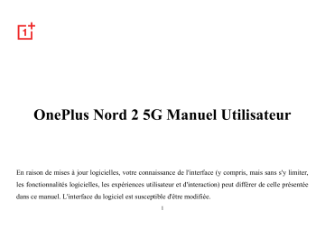 OnePlus Nord 2 5G Mode d'emploi | Fixfr