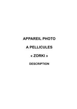 Zorki 1 Manuel utilisateur