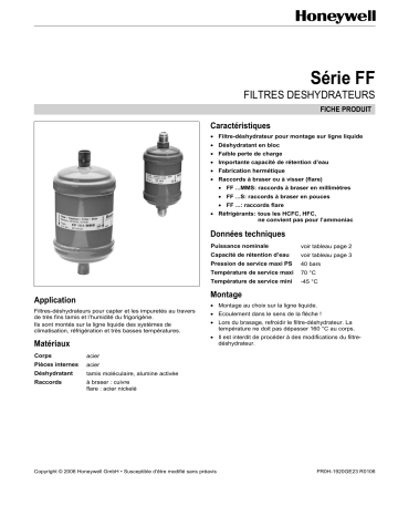 Honeywell FF Manuel du propriétaire | Fixfr