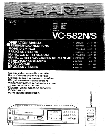 Sharp VC-582N/S Manuel du propriétaire | Fixfr