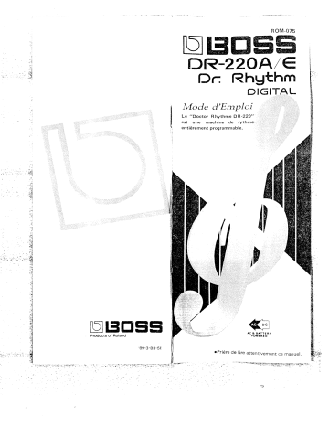 DR-220A | Roland FR-220E Manuel du propriétaire | Fixfr