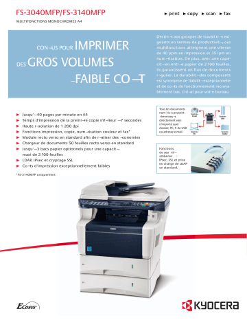 FS-3040MFP  | KYOCERA FS-3140MFP Manuel du propriétaire | Fixfr