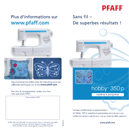 Pfaff hobby 350p Manuel du propriétaire