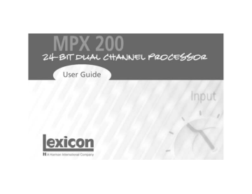 Lexicon MPx 200 Manuel du propriétaire | Fixfr