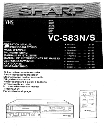 Sharp VC-583N/S Manuel du propriétaire | Fixfr