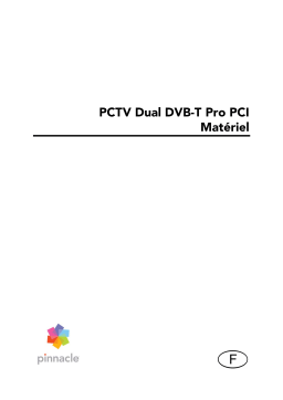 Pinnacle PCTV DUAL DVB-T PRO PCI Manuel du propriétaire