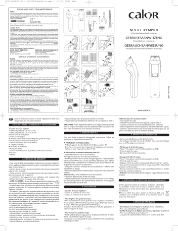 CALOR TN 8105 Manuel du propriétaire | Fixfr