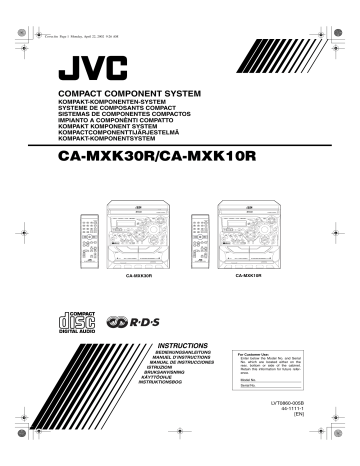 CA-MXK10R | JVC CA-MXK30R Manuel du propriétaire | Fixfr