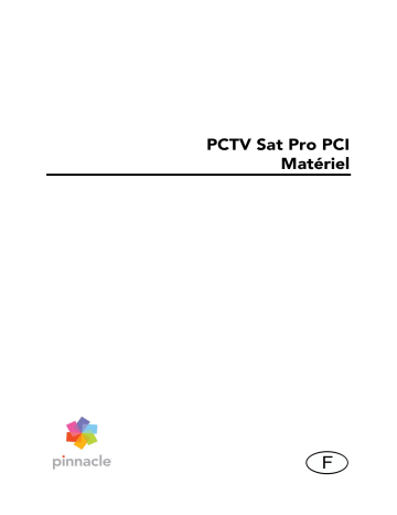 Pinnacle PCTV SAT PRO PCI Manuel du propriétaire | Fixfr