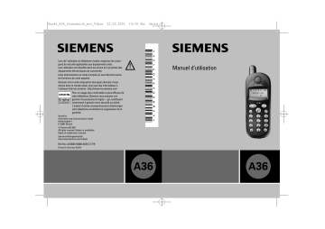 Siemens A36 Manuel du propriétaire | Fixfr
