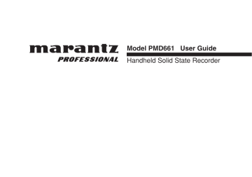 Marantz PMD661 Manuel du propriétaire | Fixfr