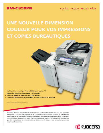 KYOCERA KM-C850PN Manuel du propriétaire | Fixfr