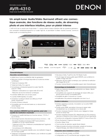 Denon AVR-4310 Manuel du propriétaire | Fixfr