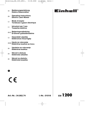 EINHELL EM 1200 Manuel du propriétaire | Fixfr