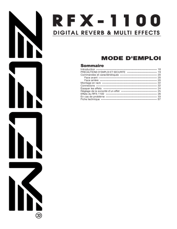 Zoom RFX-1100 Manuel du propriétaire | Fixfr