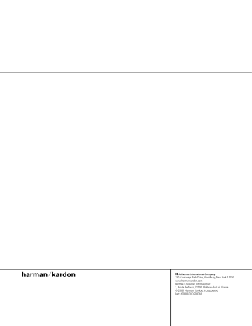 Harman Kardon DVD 20 Manuel du propriétaire | Fixfr