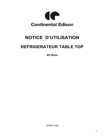 CONTINENTAL EDISON CERBC105E Manuel du propriétaire | Fixfr