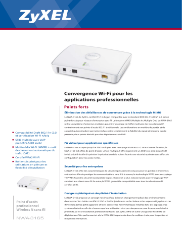ZyXEL NWA-3165 Manuel du propriétaire | Fixfr